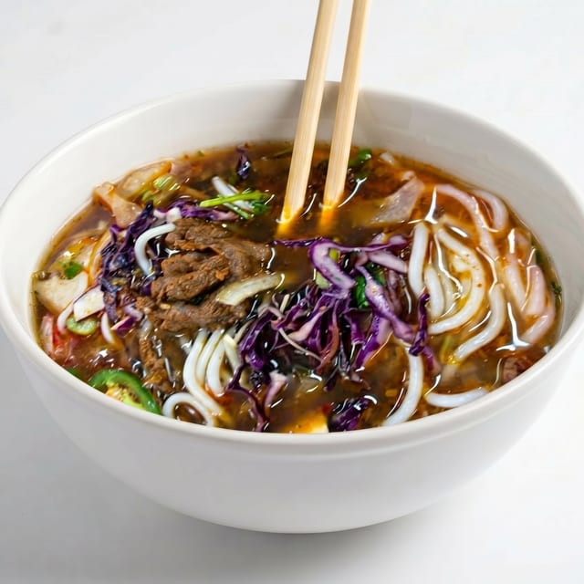 T6. Beef Vermicelli Spicy Soup.